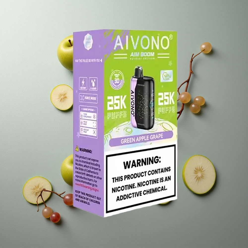 Aivono Aim Boom 25000 Puffs Manzana Verde Uva 28ml Capacidad Colombia wholesale