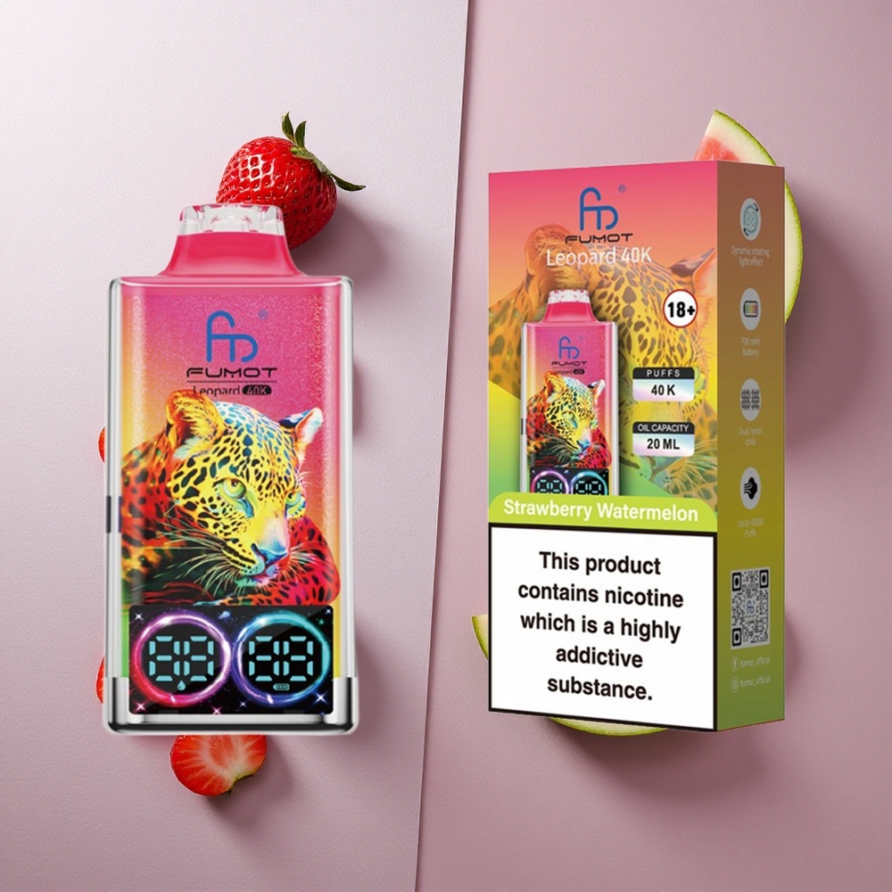 Fumot Leopard 40K Puffs Fresa Sandía Pantalla Digital Colombia wholesale
