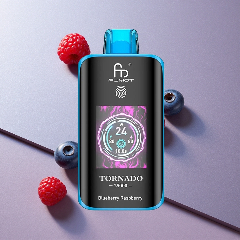 Fumot Tornado 25000 Puffs Arándano Frambuesa Pantalla HD Colombia wholesale