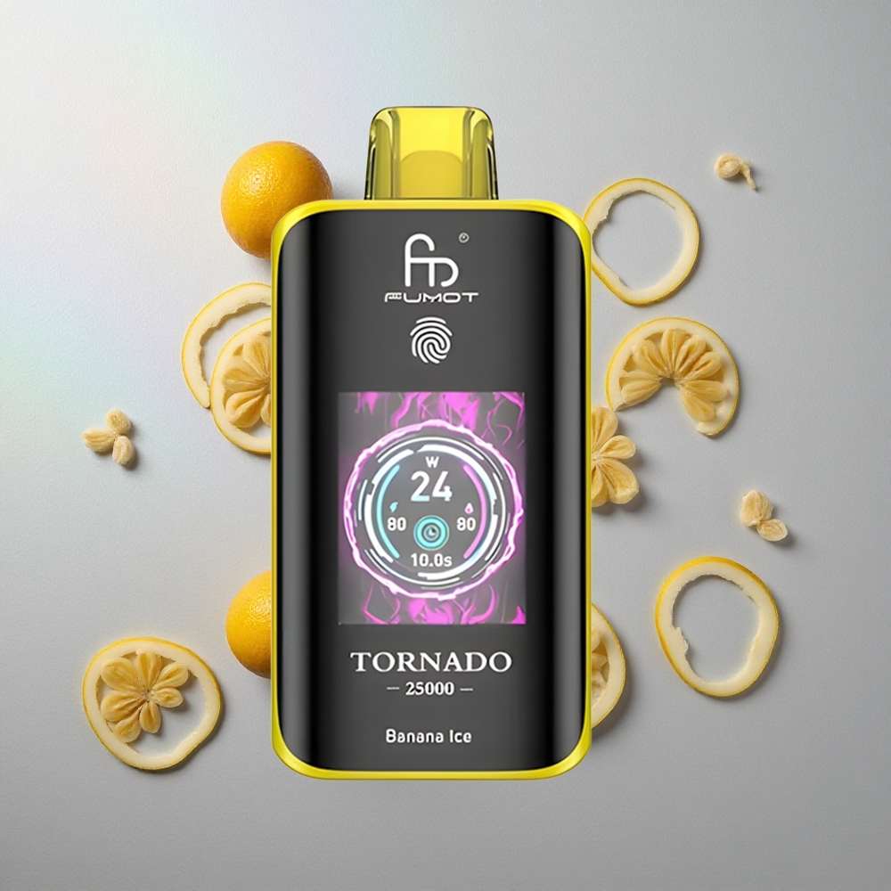 Fumot Tornado 25000 Puffs Banana Hielo Pantalla HD Colombia wholesale