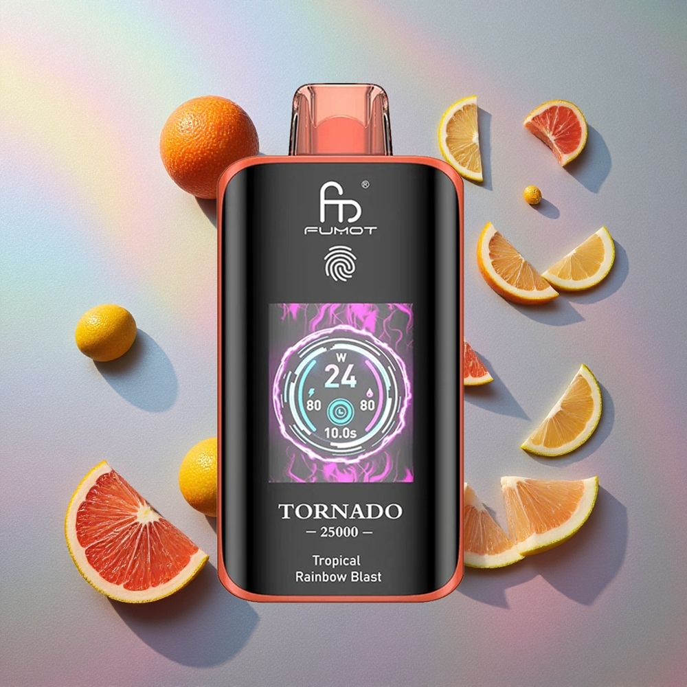 Fumot Tornado 25000 Puffs Explosión Arcoíris Tropical Pantalla HD Colombia wholesale