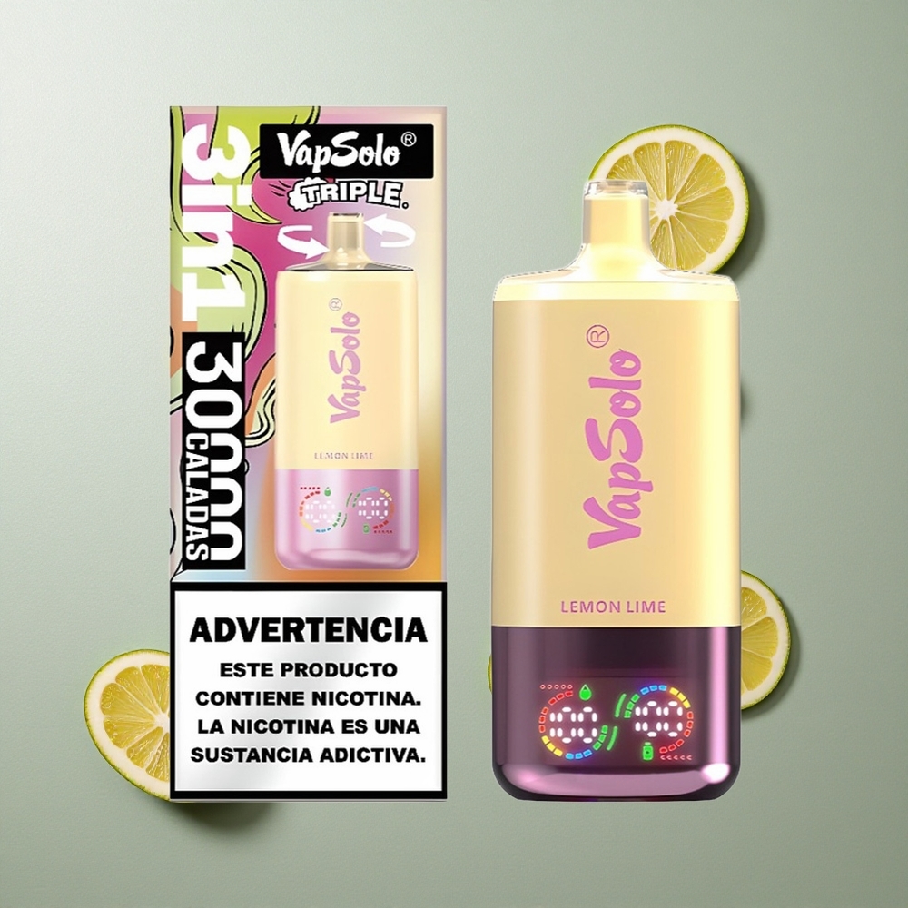 VapSolo Triple 30000 Puffs Lima Limón 40ml Colombia wholesale