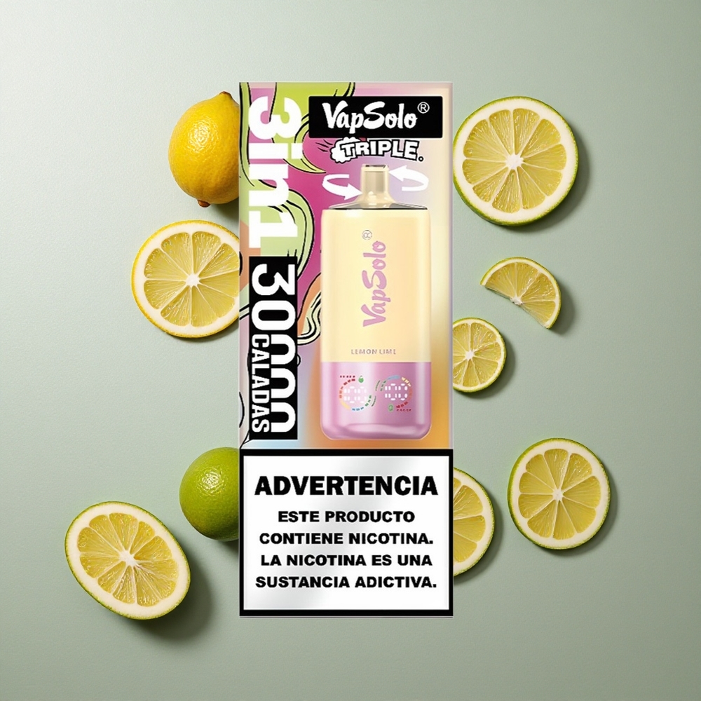 VapSolo Triple 30000 Puffs Lima Limón 40ml Colombia wholesale