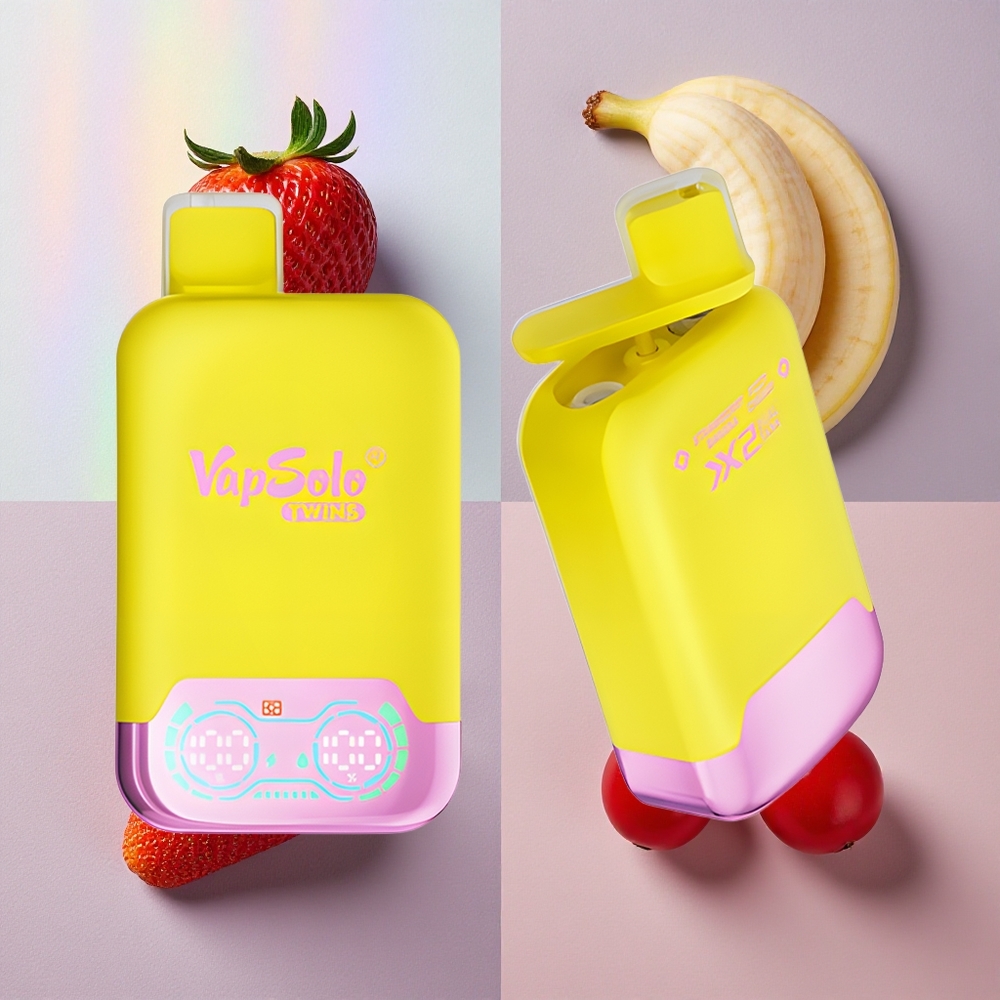 Vapsolo Twins 20000 Puffs Fresa Plátano & Cereza Efervescente 40ml Colombia wholesale