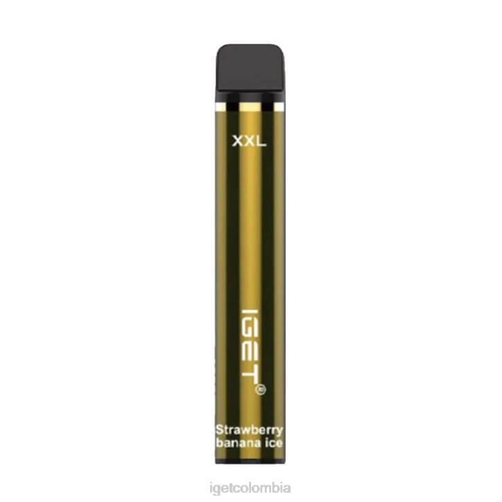 H6DP364 IGET xxl 1800 inhalaciones hielo de fresa y plátano Bar Vape Online