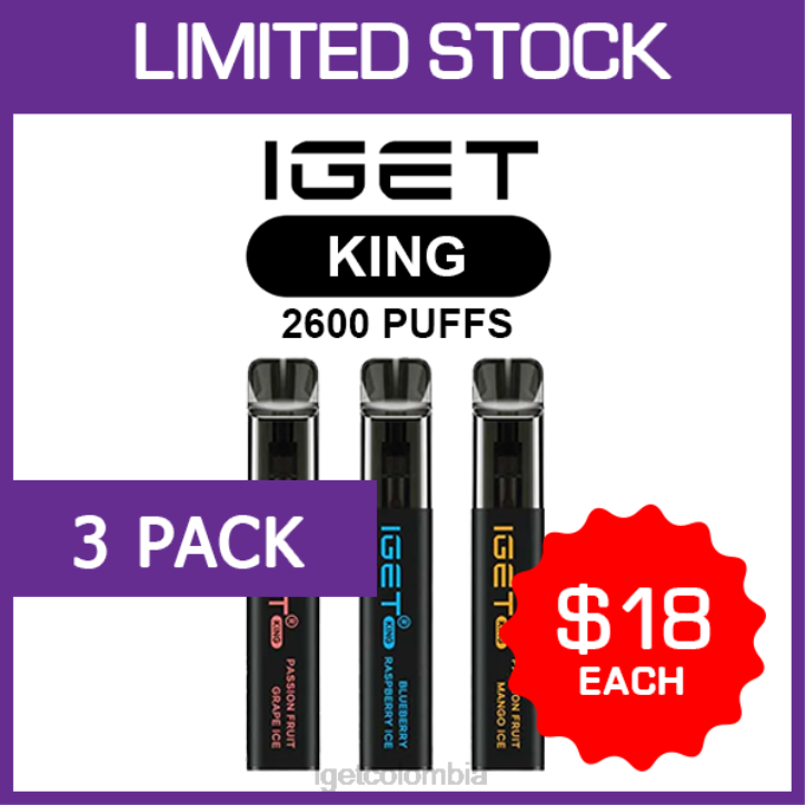 H6DP476 IGET king - 2600 inhalaciones - paquete de 3 Vape Store