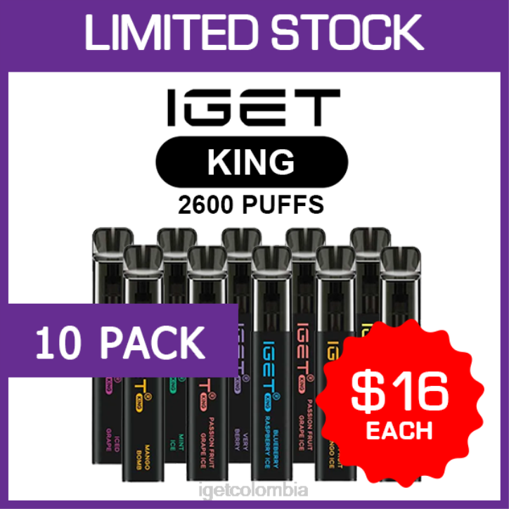 H6DP504 IGET king - 2600 inhalaciones - paquete de 10 Online