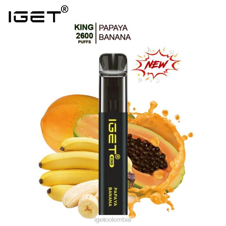 H6DP573 rey IGET - 2600 inhalaciones hielo de papaya y plátano Bar Online