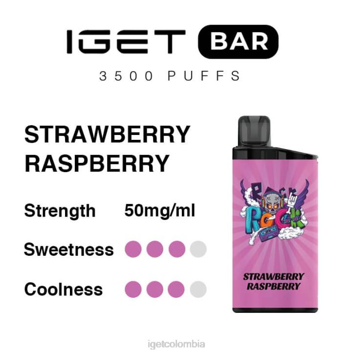 H6DP273 barra IGET 3500 inhalaciones frambuesa fresa Vape Online