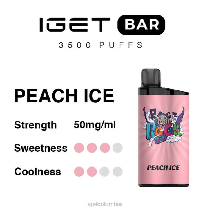 H6DP279 barra IGET 3500 inhalaciones hielo de durazno Colombia