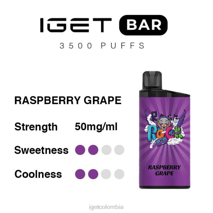 H6DP280 barra IGET 3500 inhalaciones uva frambuesa Bar