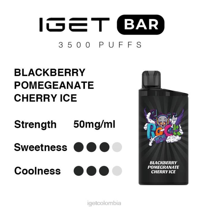 H6DP285 barra IGET 3500 inhalaciones mora granada cereza hielo Bar Vape Online