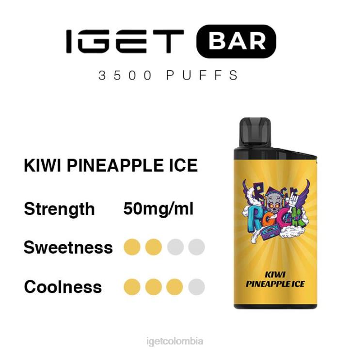 H6DP287 barra IGET 3500 inhalaciones hielo de kiwi y piña Vape Store