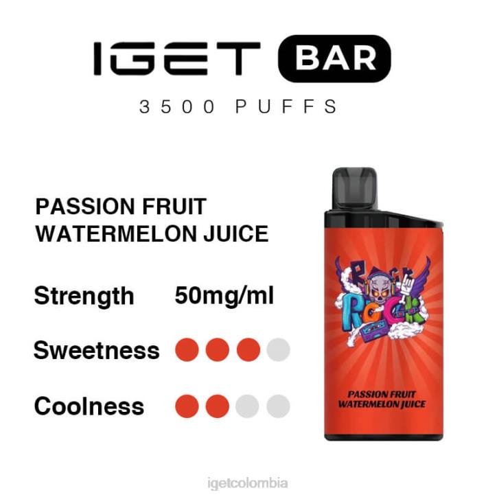 H6DP289 barra IGET 3500 inhalaciones jugo de sandía y maracuyá Colombia