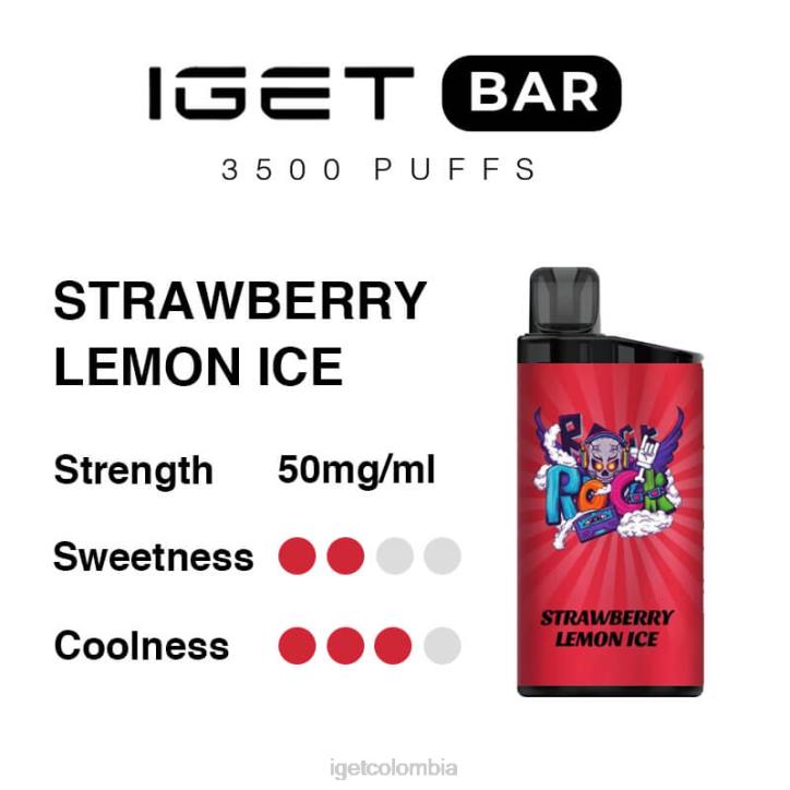 H6DP293 barra IGET 3500 inhalaciones hielo de fresa y limón Vape Online
