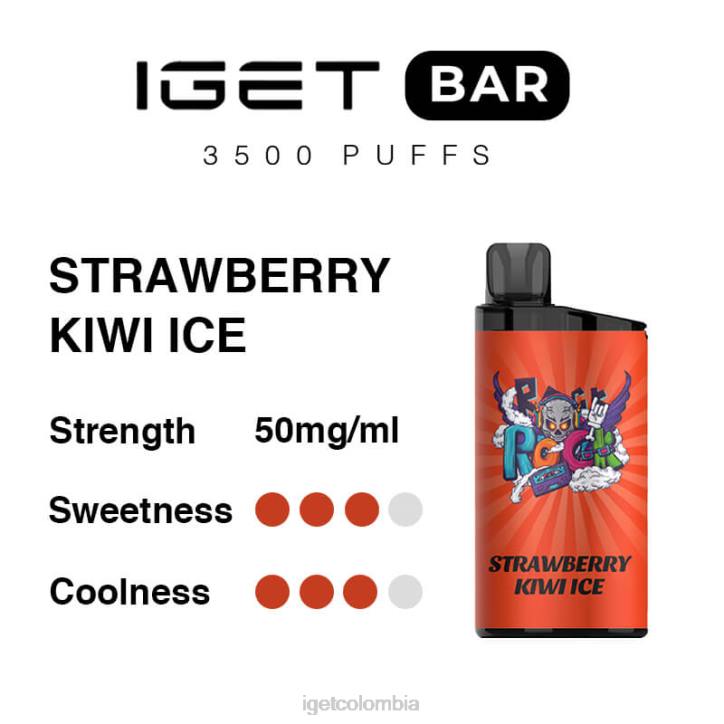 H6DP303 barra IGET 3500 inhalaciones hielo de fresa y kiwi Vape Online
