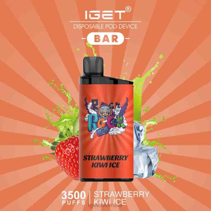 H6DP587 barra IGET - 3500 inhalaciones hielo de fresa y kiwi Vape Online