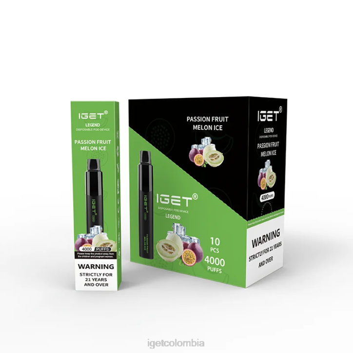 H6DP334 IGET Legend 4000 bocanadas. hielo de melón y maracuyá Colombia
