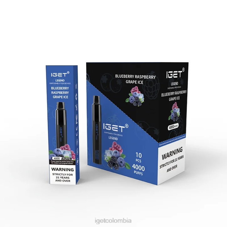 H6DP348 IGET Legend 4000 bocanadas. arándano frambuesa uva hielo Vape Online