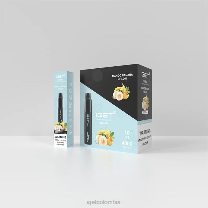 H6DP350 IGET Legend 4000 bocanadas. mango plátano melón Bar Vape Online