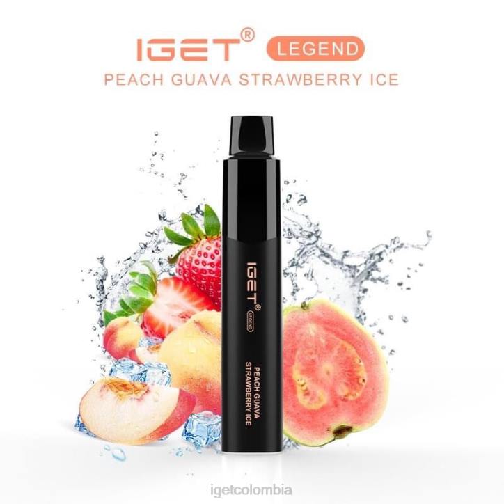 H6DP651 leyenda IGET - 4000 inhalaciones melocotón guayaba fresa hielo Vape