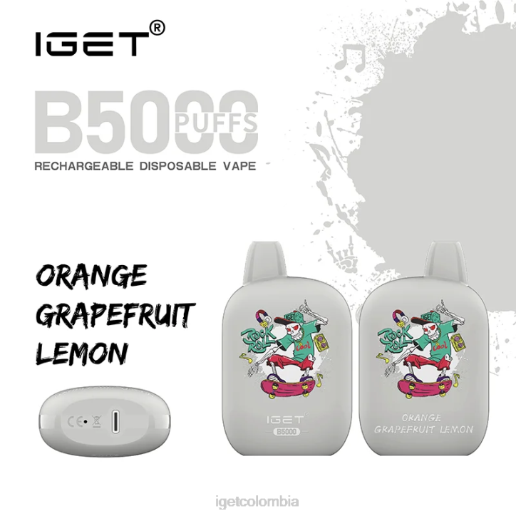 H6DP319 obtener b5000 naranja pomelo limón Iget Bar Vape Online