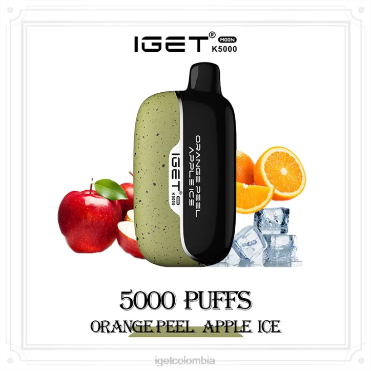H6DP225 IGET luna 5000 inhalaciones hielo de manzana con piel de naranja Bar Vape Online