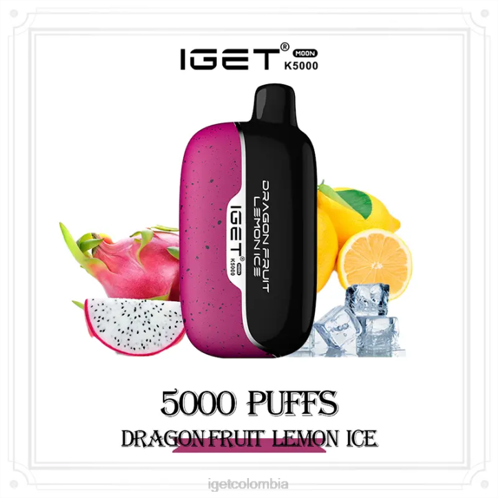 H6DP230 IGET luna 5000 inhalaciones fruta del dragón hielo de limón Bar