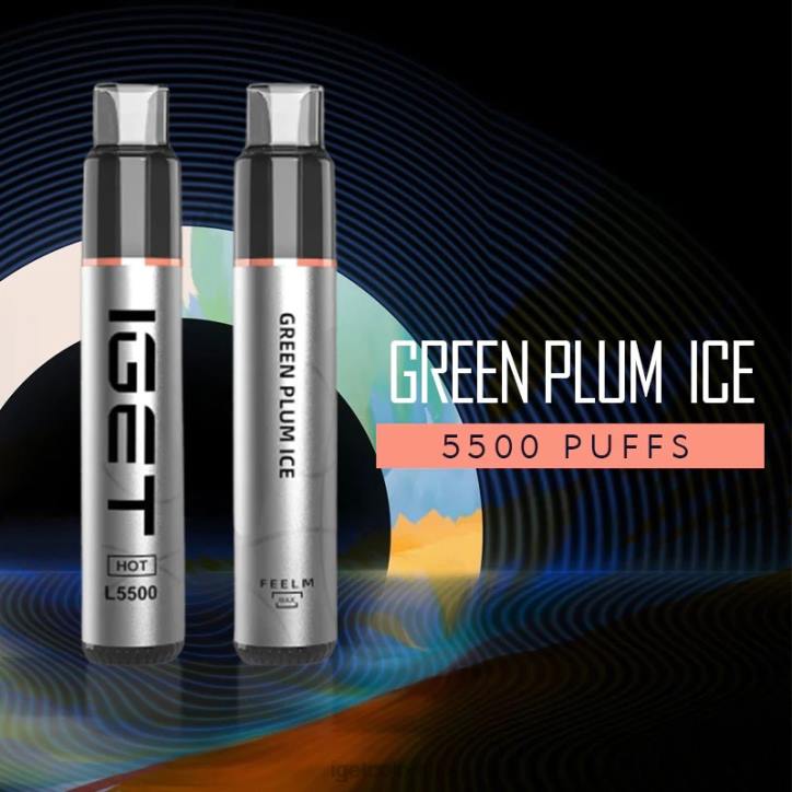 H6DP538 Me calenté - 5500 inhalaciones hielo de ciruela verde Iget Bar Vape Online