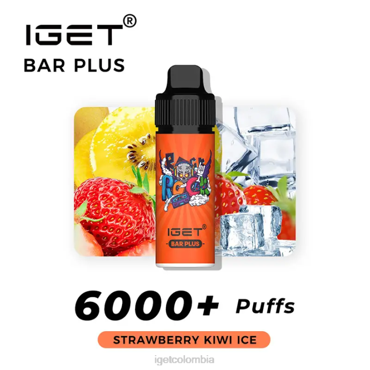 H6DP241 barra IGET plus 6000 caladas hielo de fresa y kiwi Vape