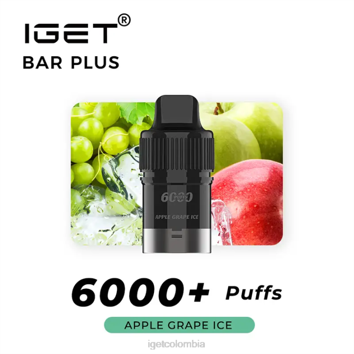 H6DP253 barra IGET plus pod 6000 inhalaciones hielo de uva de manzana Vape Online