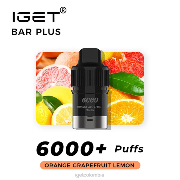 H6DP266 barra IGET plus pod 6000 inhalaciones naranja pomelo limón Online