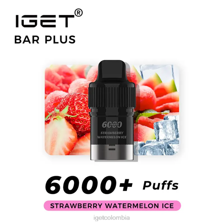 H6DP271 barra IGET plus pod 6000 inhalaciones hielo de sandia fresa Vape