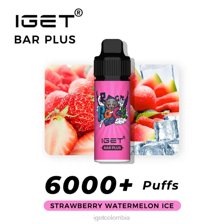 H6DP369 barra IGET sin nicotina más kit de vapeo hielo de sandia fresa Colombia