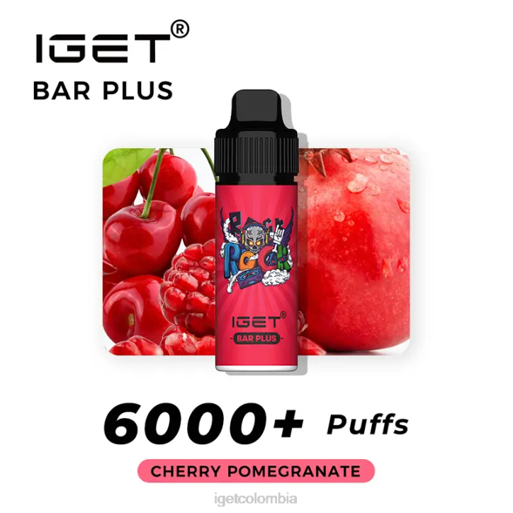 H6DP371 barra IGET sin nicotina más kit de vapeo granada cereza Vape