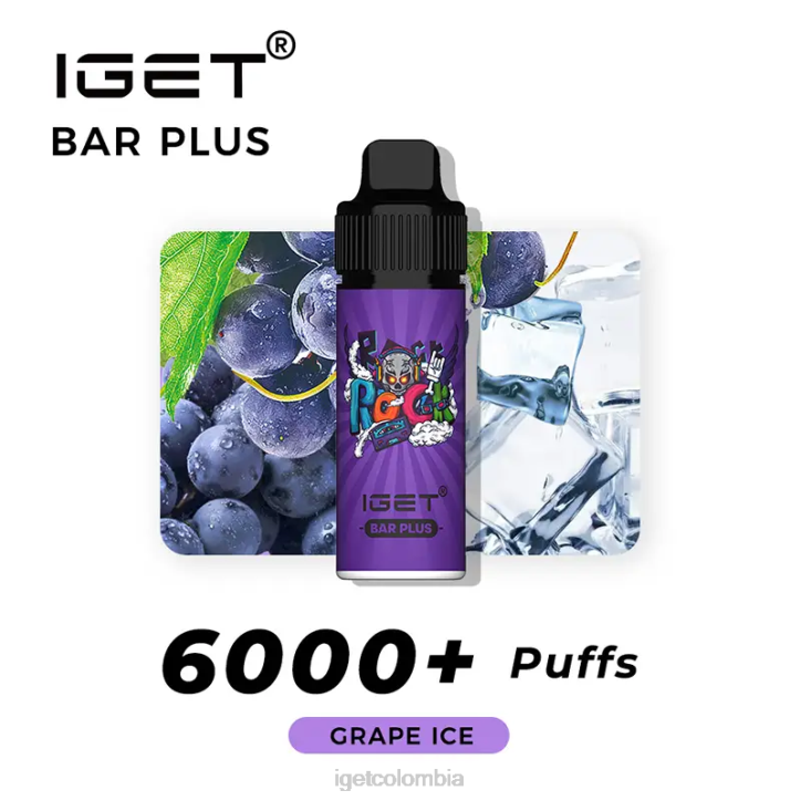 H6DP374 barra IGET sin nicotina más kit de vapeo hielo de uva Bar Online